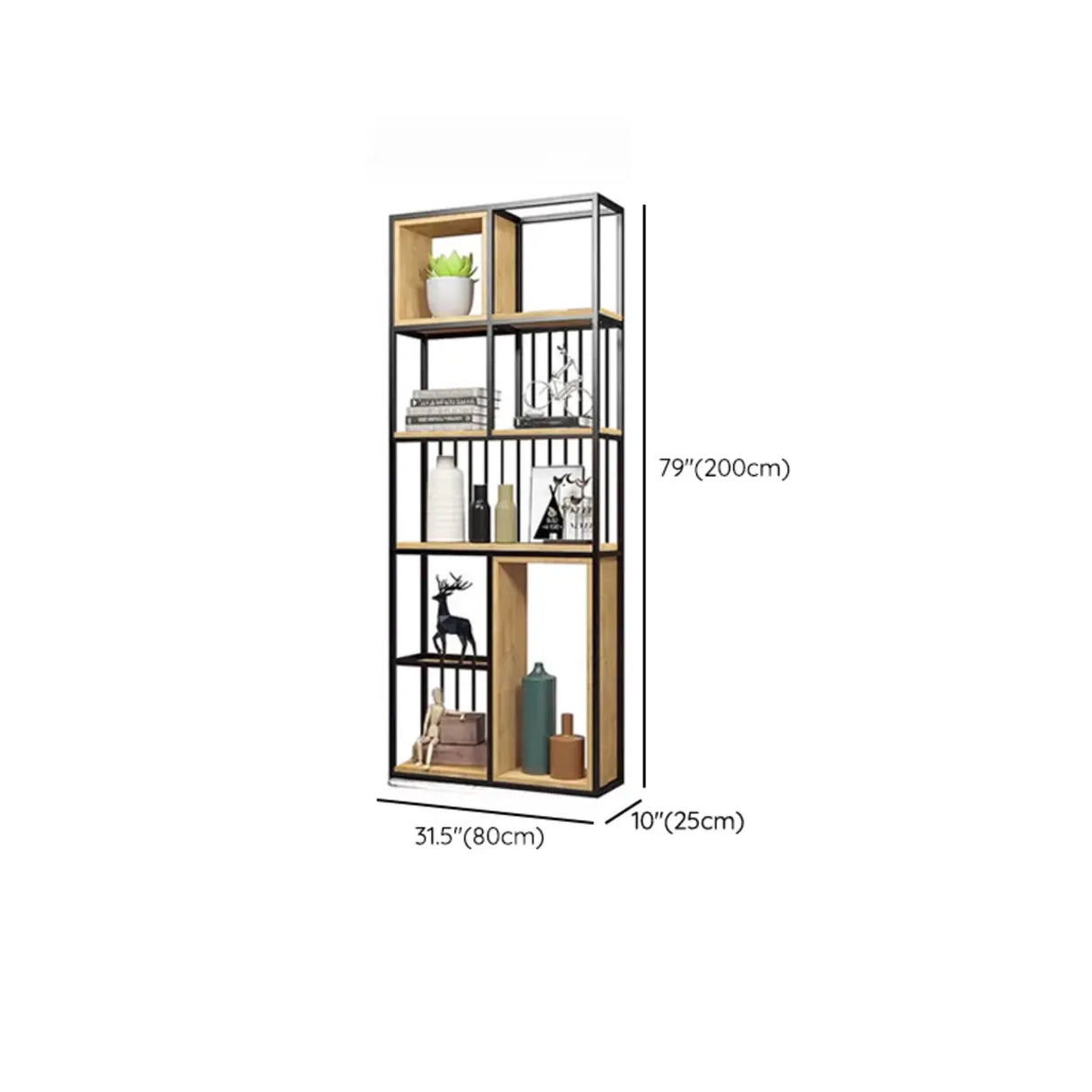 Vertical Modern Alloy Frame Etagere Display Bookcase 