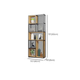 Vertical Modern Alloy Frame Etagere Display Bookcase Image - 22