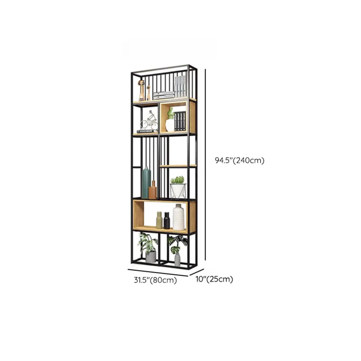 Vertical Modern Alloy Frame Etagere Display Bookcase Image - 23