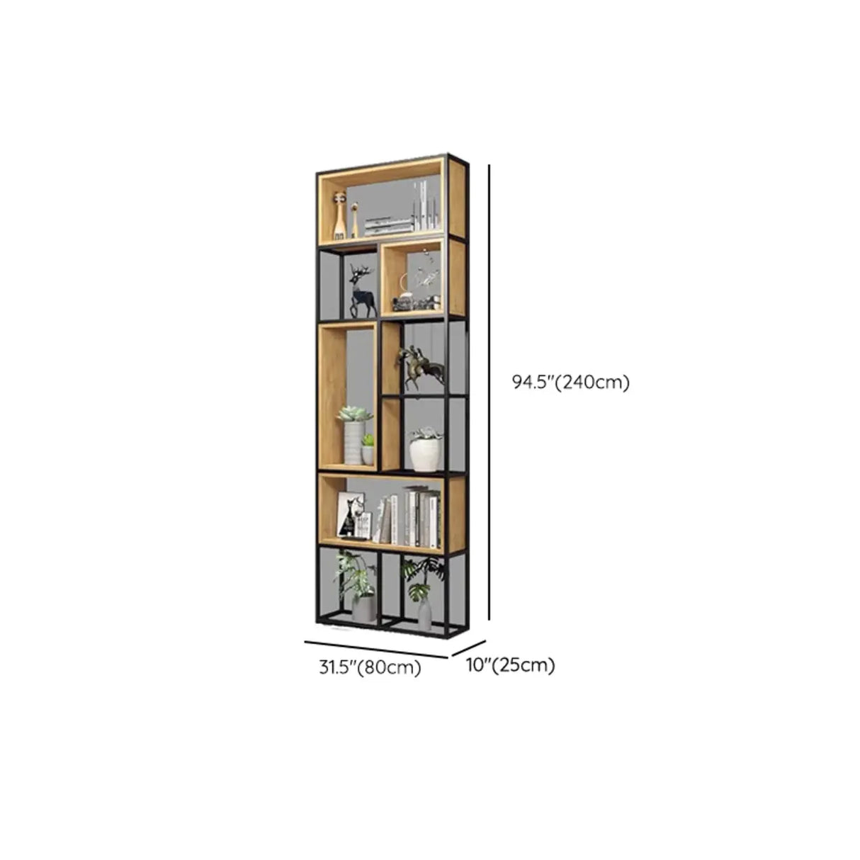 Vertical Modern Alloy Frame Etagere Display Bookcase Image - 24