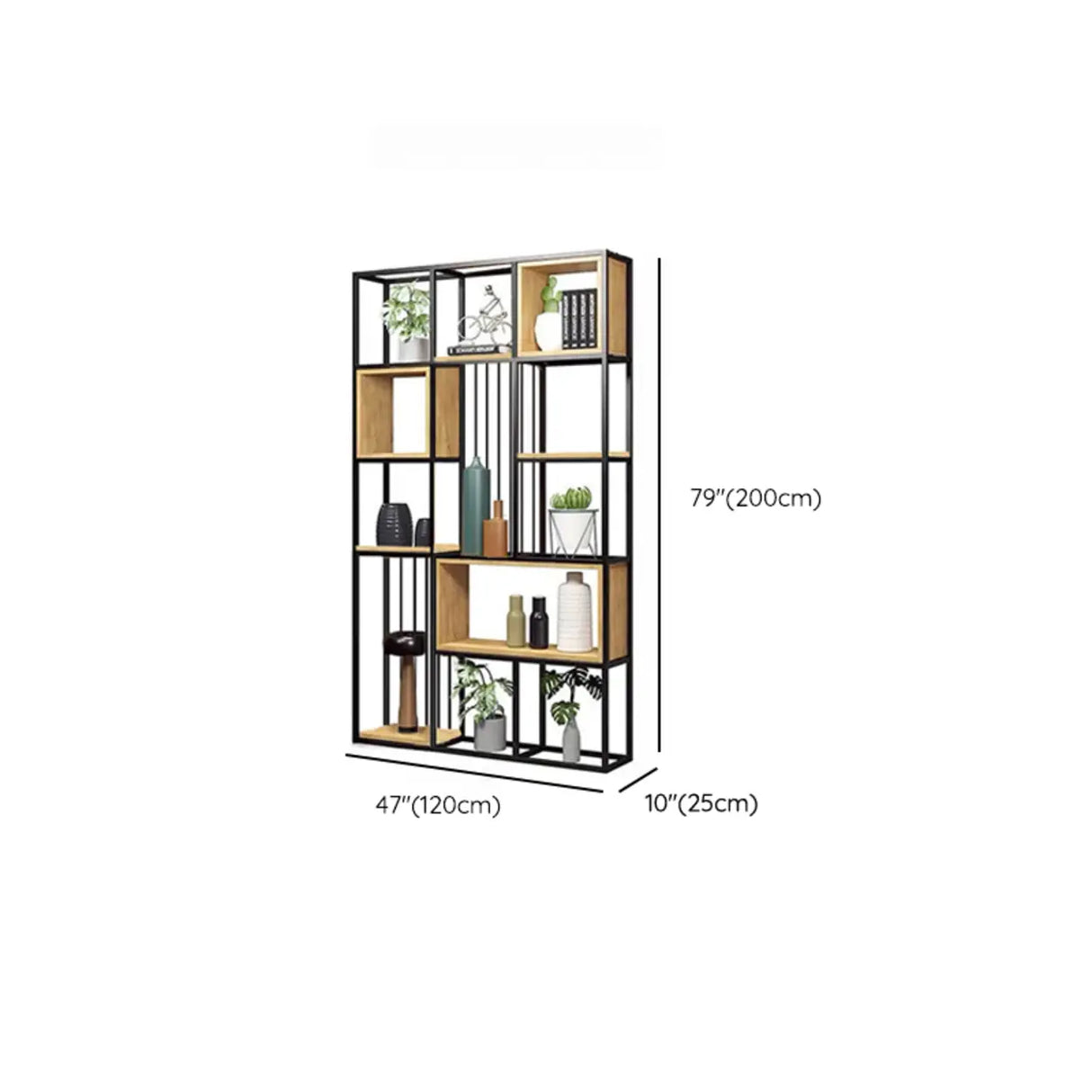 Vertical Modern Alloy Frame Etagere Display Bookcase Image - 25