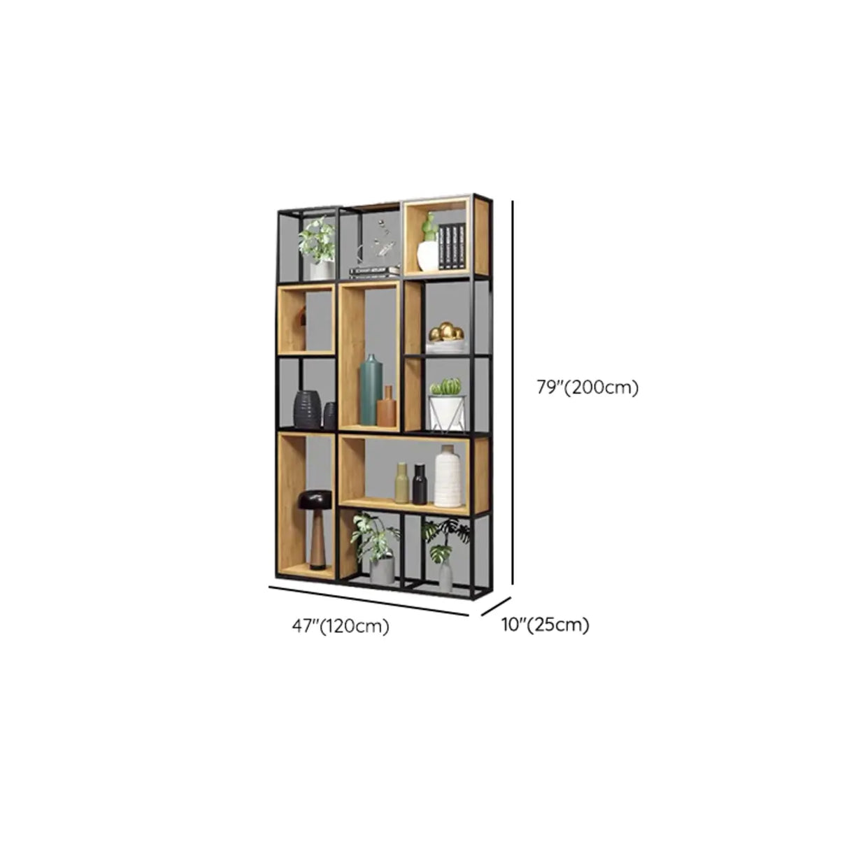 Vertical Modern Alloy Frame Etagere Display Bookcase Image - 26