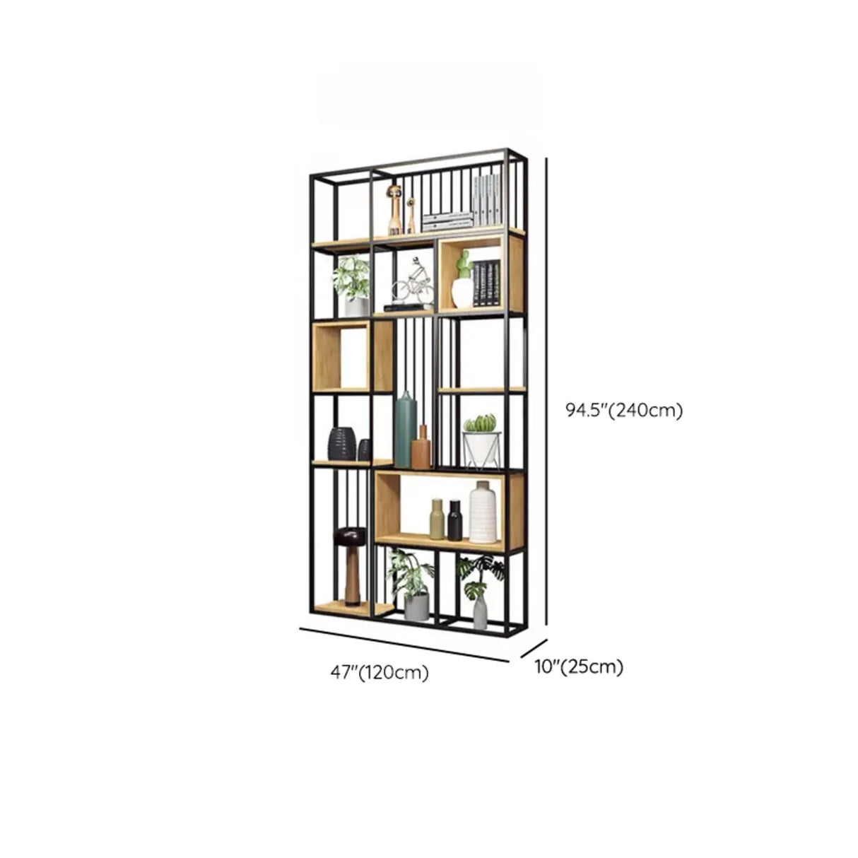 Vertical Modern Alloy Frame Etagere Display Bookcase Image - 27
