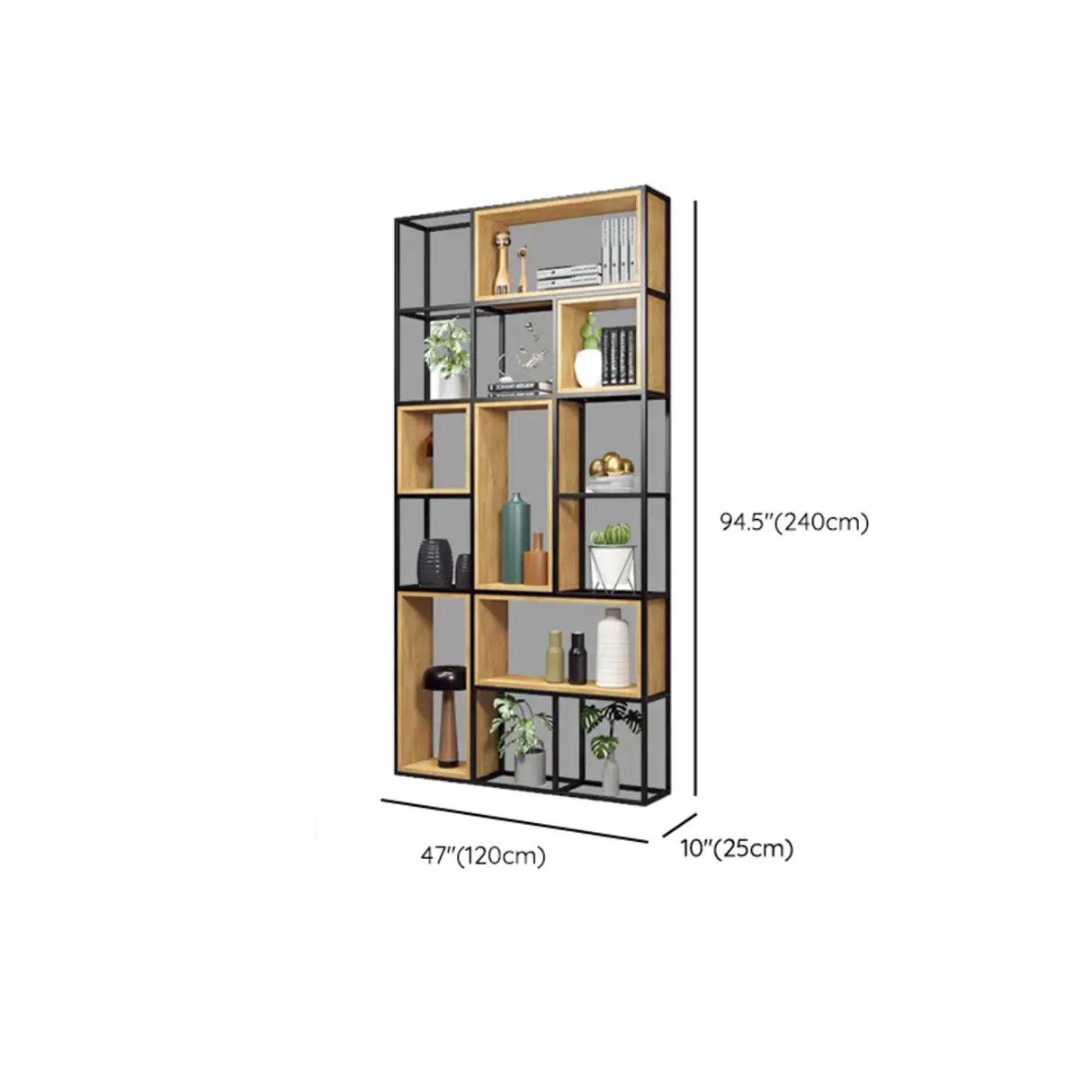 Vertical Modern Alloy Frame Etagere Display Bookcase Image - 28