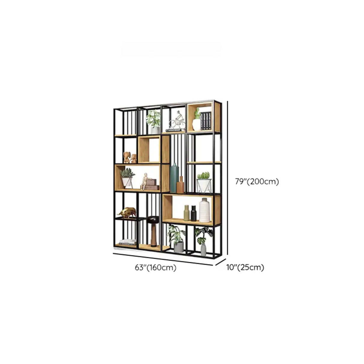 Vertical Modern Alloy Frame Etagere Display Bookcase Image - 29