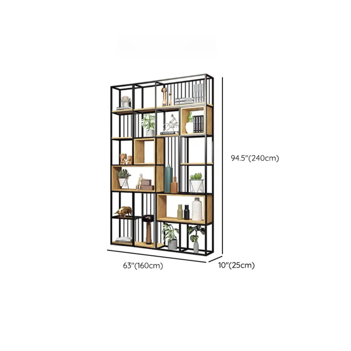 Vertical Modern Alloy Frame Etagere Display Bookcase Image - 31