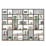 Vertical Modern Alloy Frame Etagere Display Bookcase Image - 5