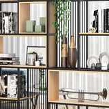 Vertical Modern Alloy Frame Etagere Display Bookcase Image - 8