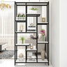 Vertical Modern Alloy Frame Open Etagere Bookshelf Image - 1