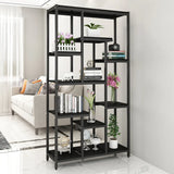 Vertical Modern Alloy Frame Open Etagere Bookshelf Image - 5