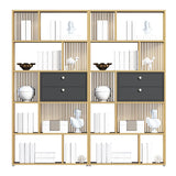 Vertical Modern Gold Drawers Alloy Display Bookcase Image - 5