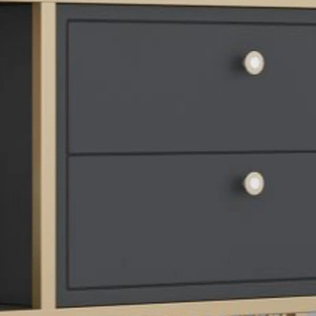 Vertical Modern Gold Drawers Alloy Display Bookcase Image - 7