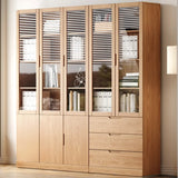 Vertical Modern Nordic Cabinet Wood Bookcase - Sepia 3-Person Image - 1