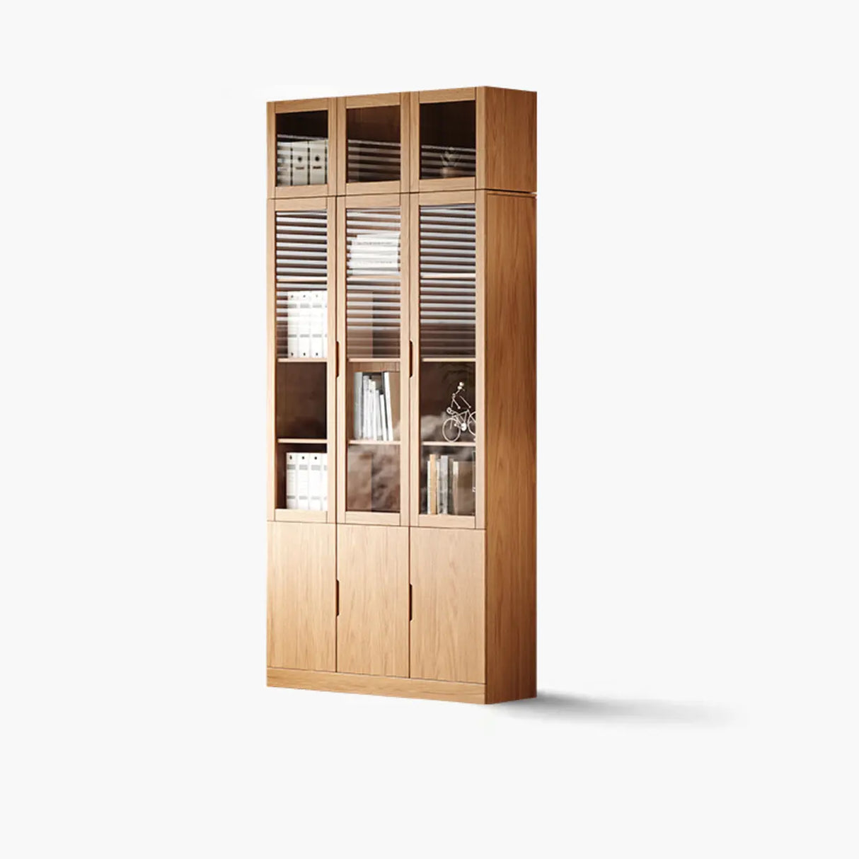 Vertical Modern Nordic Cabinet Wood Bookcase - Sepia 3-Person Image - 12