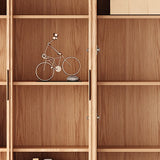 Vertical Modern Nordic Cabinet Wood Bookcase - Sepia 3-Person Image - 13