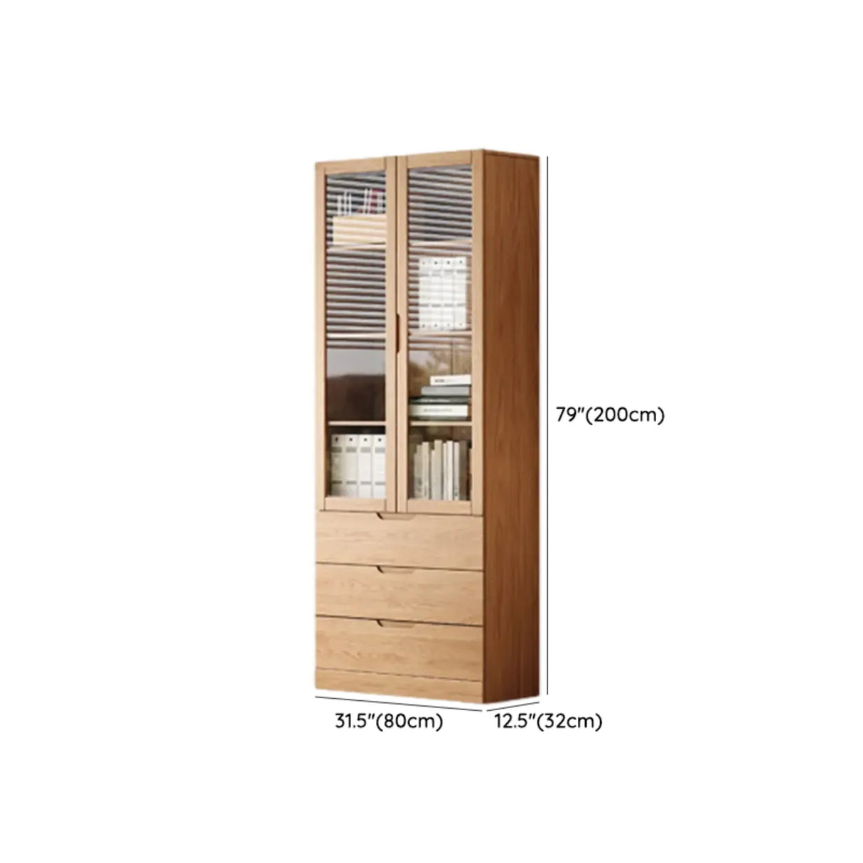 Vertical Modern Nordic Cabinet Wood Bookcase - Sepia 3-Person Image - 19