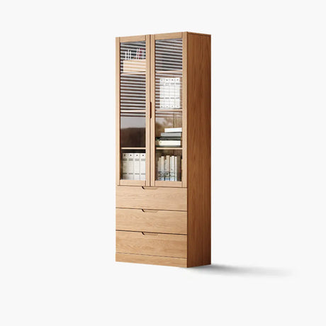 Vertical Modern Nordic Cabinet Wood Bookcase - Sepia 3-Person Image - 2