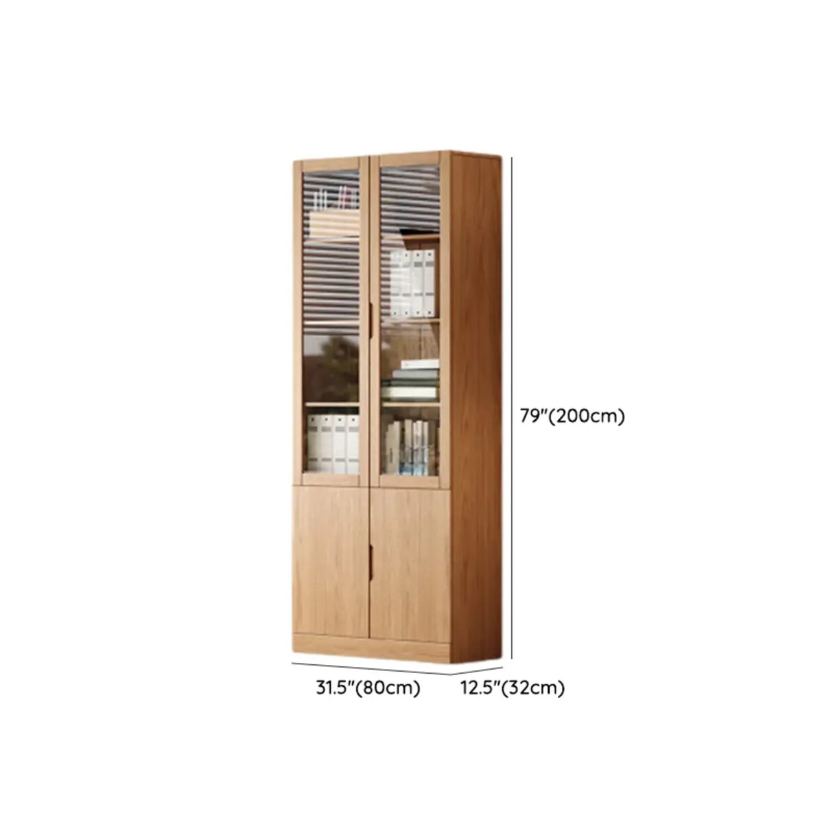 Vertical Modern Nordic Cabinet Wood Bookcase - Sepia 3-Person Image - 20
