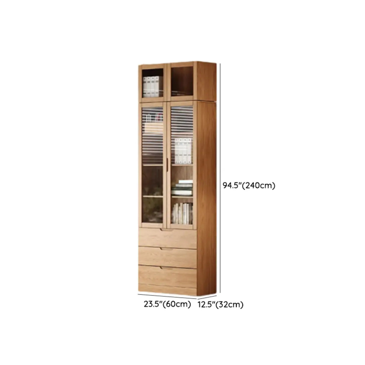 Vertical Modern Nordic Cabinet Wood Bookcase - Sepia 3-Person Image - 22