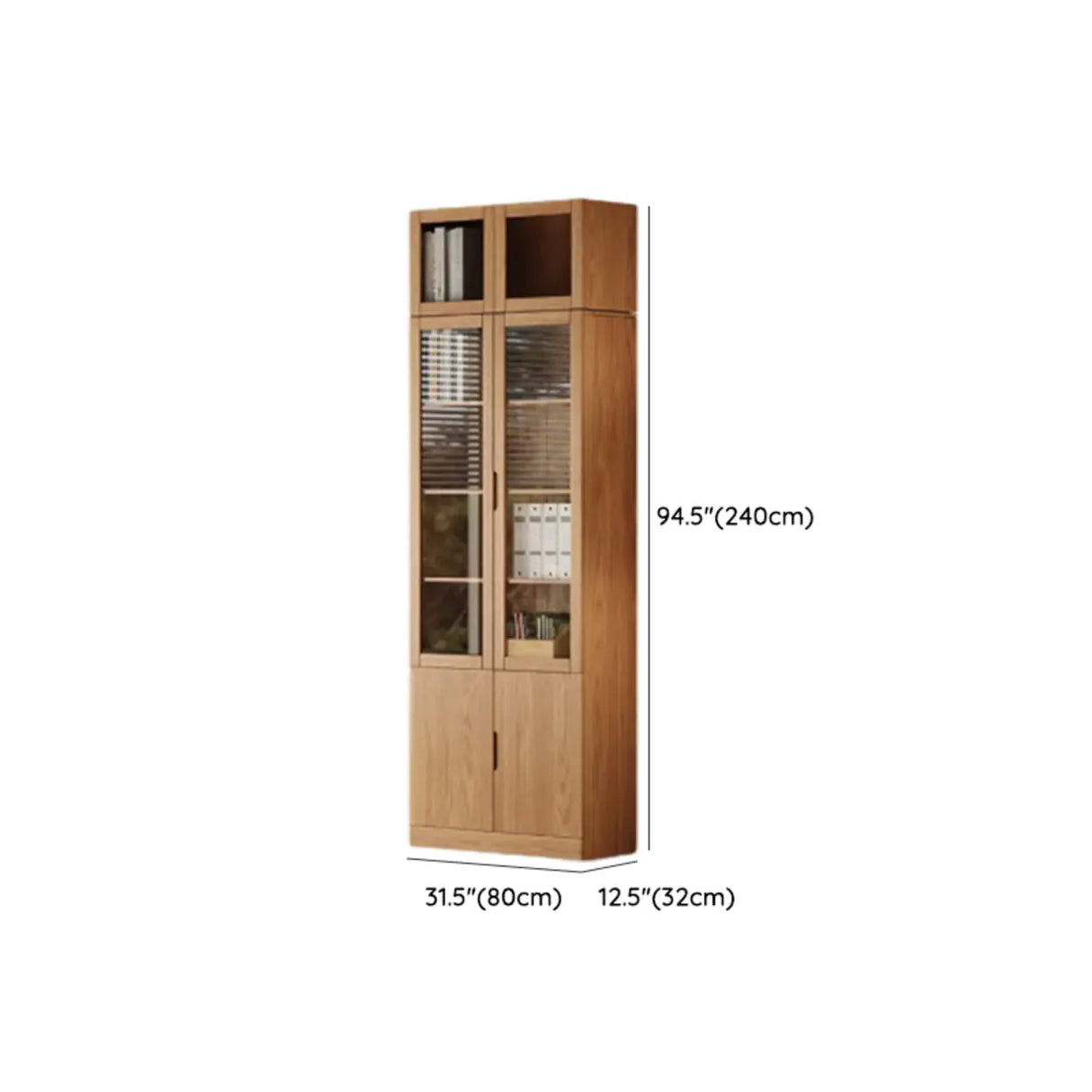 Vertical Modern Nordic Cabinet Wood Bookcase - Sepia 3-Person Image - 24