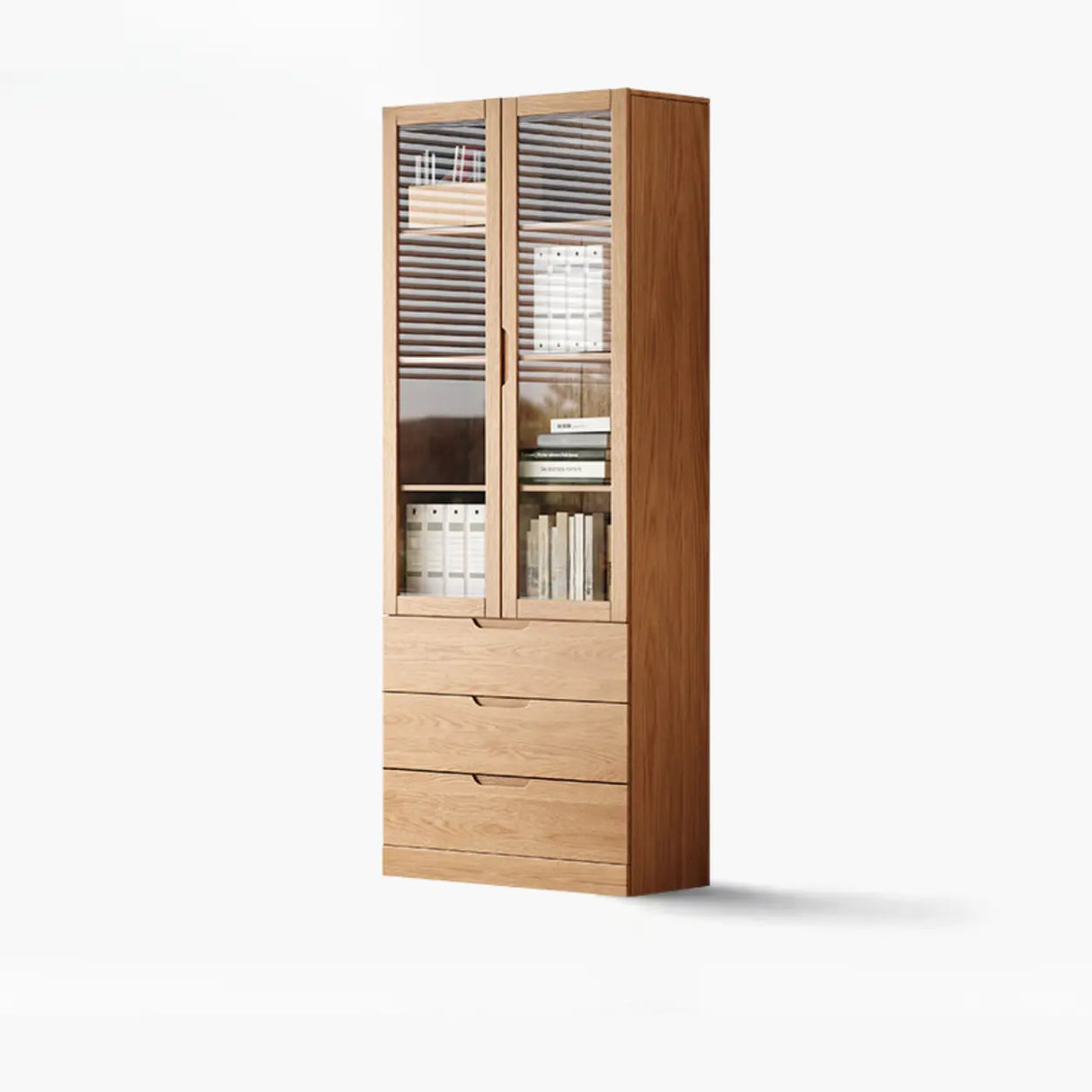 Vertical Modern Nordic Cabinet Wood Bookcase - Sepia 3-Person Image - 3