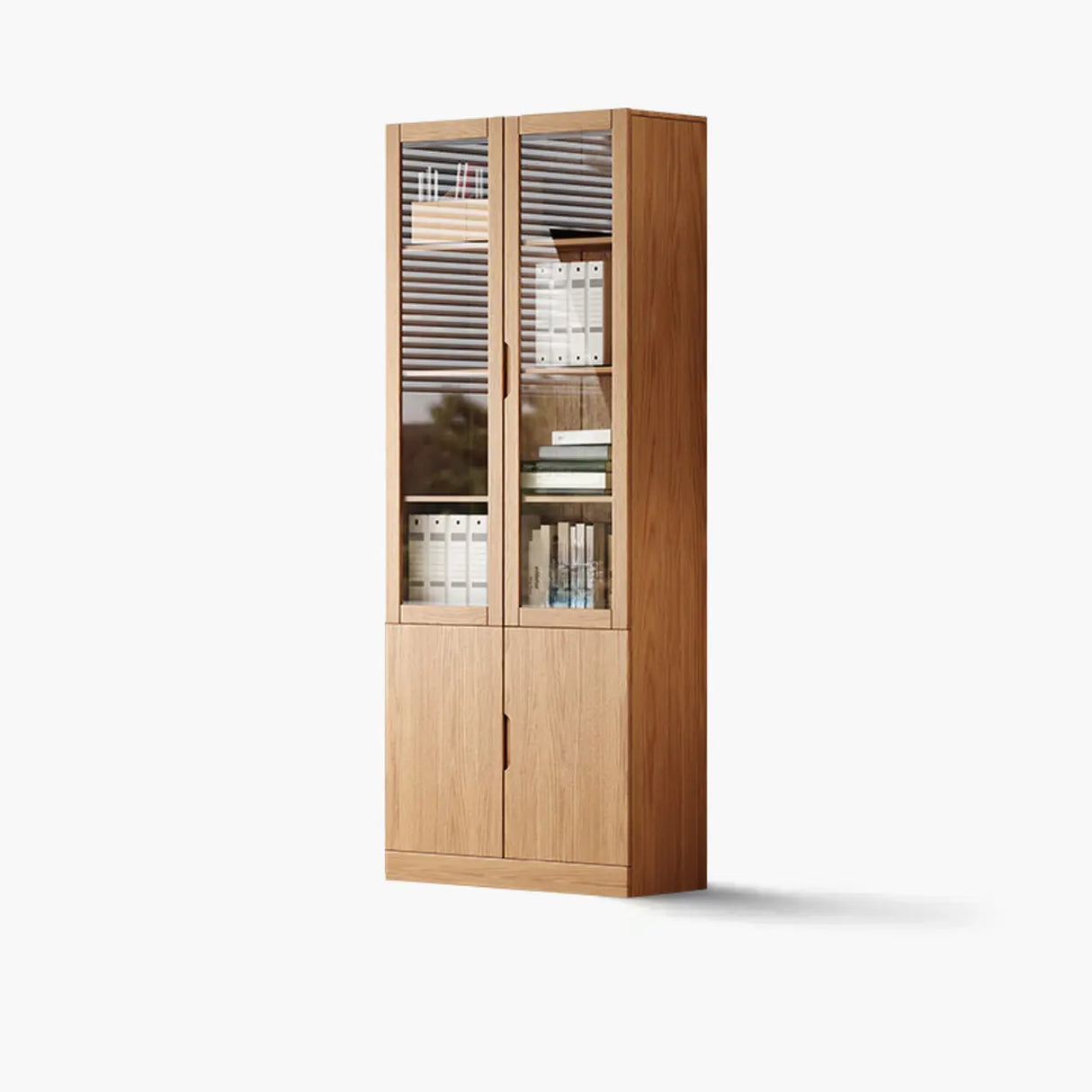 Vertical Modern Nordic Cabinet Wood Bookcase - Sepia 3-Person Image - 5