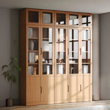 Vertical Modern Nordic Cabinet Wood Bookcase - Sepia 3-Person Image - 6
