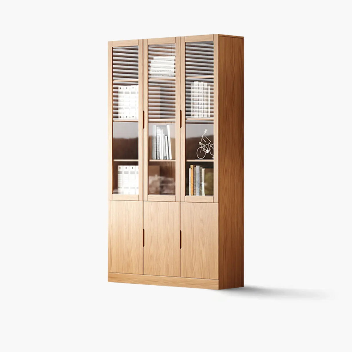 Vertical Modern Nordic Cabinet Wood Bookcase - Sepia 3-Person Image - 9