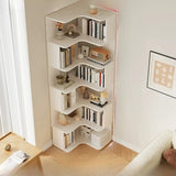 Vertical Open Back Wooden Corner Storage Bookcases Image - 20