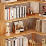 Vertical Open Back Wooden Corner Storage Bookcases Image - 5