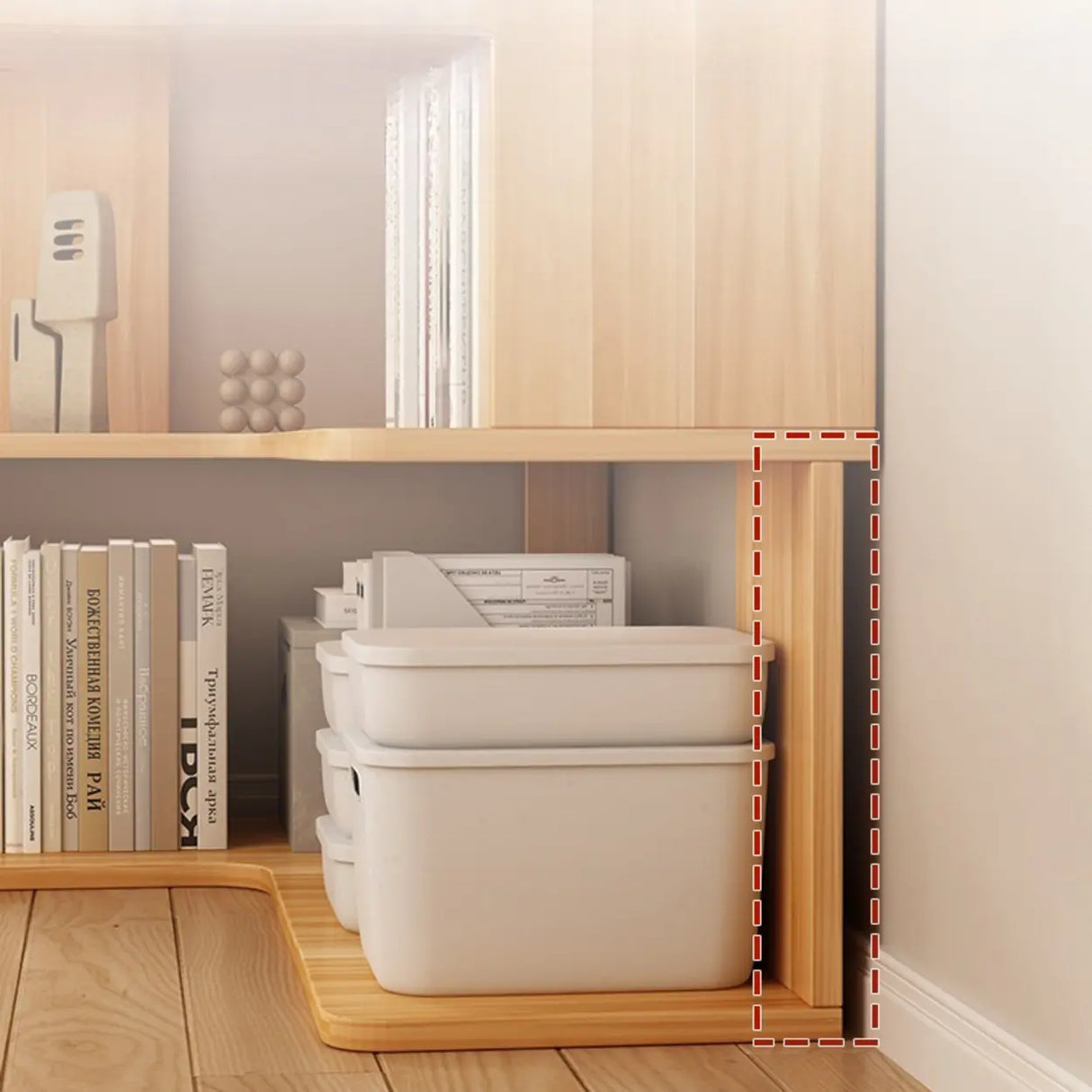 Vertical Open Back Wooden Corner Storage Bookcases Image - 8