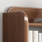 Vertical Retro Curved Wooden Open Display Bookcase Image - 16