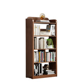 Vertical Retro Curved Wooden Open Display Bookcase Image - 7