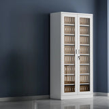Vertical Steel Glass Door Grey Filing Cabinet Storage Image - 9