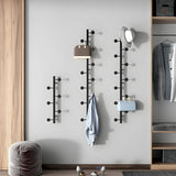 Vertical Steel Gold Wall-Mounted Coat Rack with Hooks Image - 19