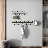 Vertical Steel Gold Wall-Mounted Coat Rack with Hooks Image - 6