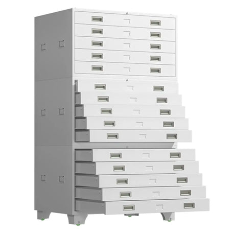 Vertical Steel White File Storage Cabinet with Drawers Image - 1