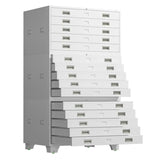 Vertical Steel White File Storage Cabinet with Drawers Image - 1