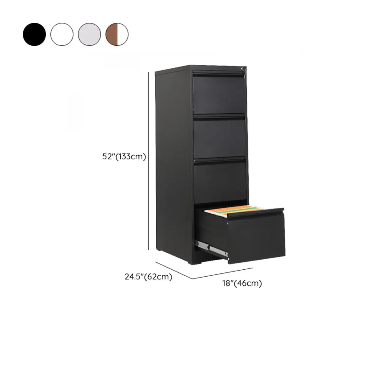 Vertical White Soft Close Storage Steel Filing Cabinet 