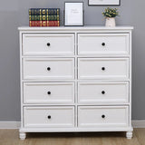 Vertical White Wood Bedside Dresser with 5 Drawers Image - 4