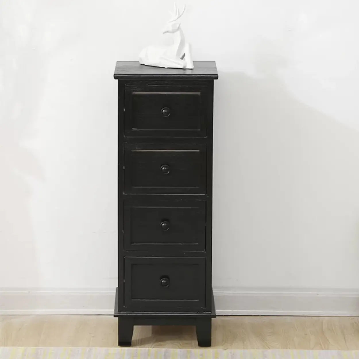 Vertical White Wood Metal Handle Dresser for Drawers Image - 2