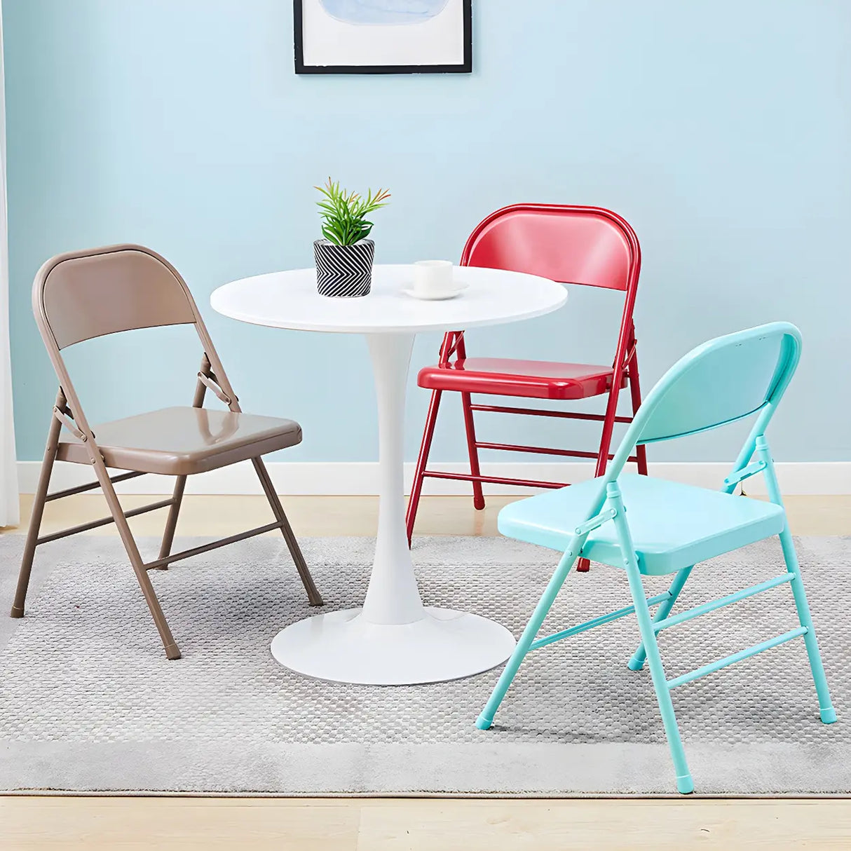 Vibrant Colorful Ergonomic Folding Steel Office Chairs Image - 4