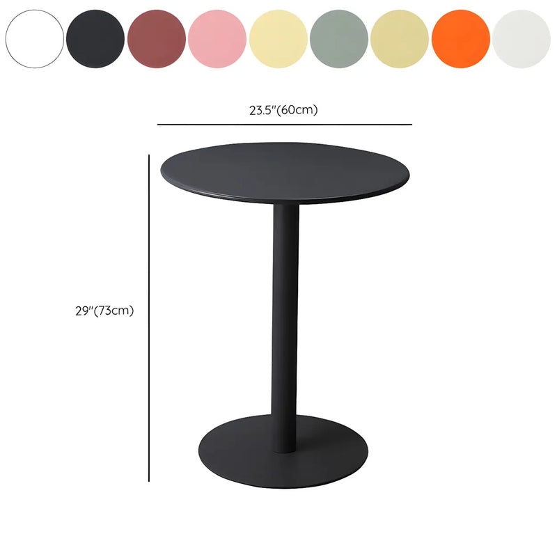 Vibrant Colors Steel Frame Simple Round Metal Chat Table #size