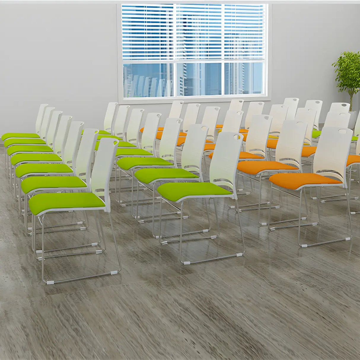 Vibrant Colors Steel Stackable Mesh Conference Chair Image - 3