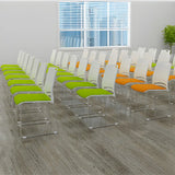 Vibrant Colors Steel Stackable Mesh Conference Chair Image - 3