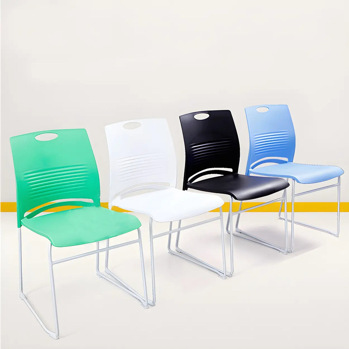 Vibrant Colors Steel Stackable Mesh Conference Chair Image - 8