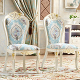 Victorian Apricot Birch Chenille Dining Side Chair Image - 1
