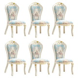Victorian Apricot Birch Chenille Dining Side Chair Image - 11