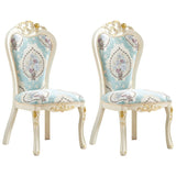 Victorian Apricot Birch Chenille Dining Side Chair Image - 14