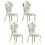 Victorian Apricot Birch Chenille Dining Side Chair Image - 16